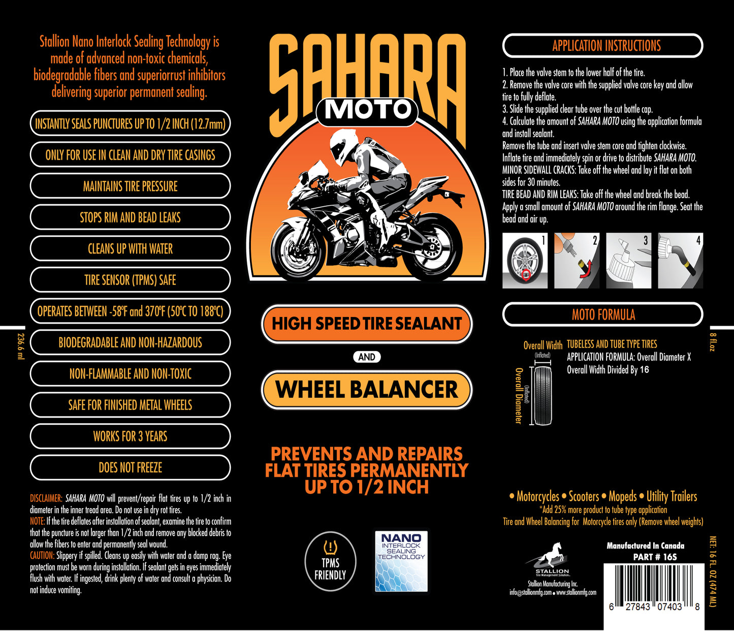 Sahara Moto Tire Sealant and High-Speed Balancer